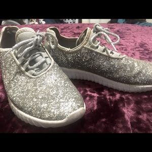 Silver sparkly shoes